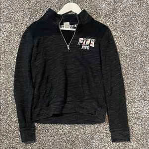 PINK Victoria's Secret Black Floral Logo Sweatshirt